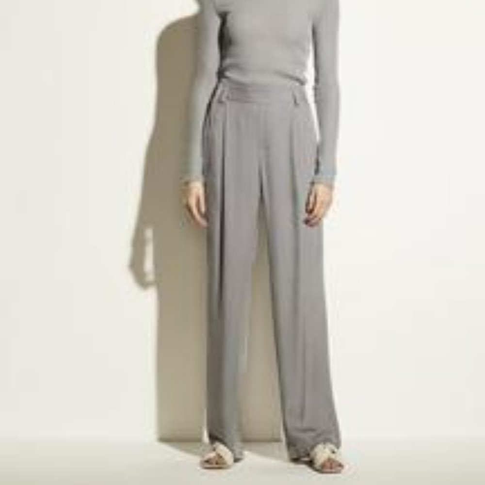 vince Wide Leg Pull On Pant steel grey nwot